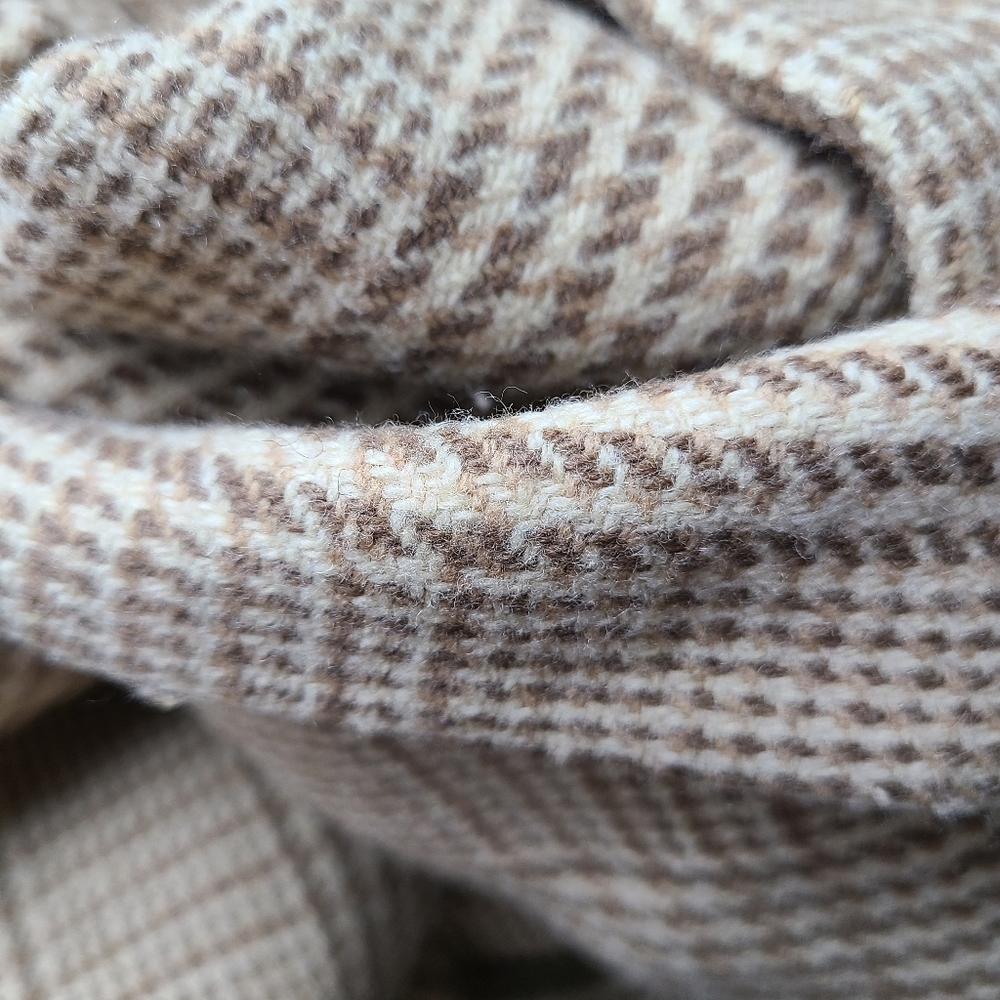 Ralph Lauren Tan Herringbone Wool Blend Double Breasted 90s Vintage Blazer - Picture 8 of 11